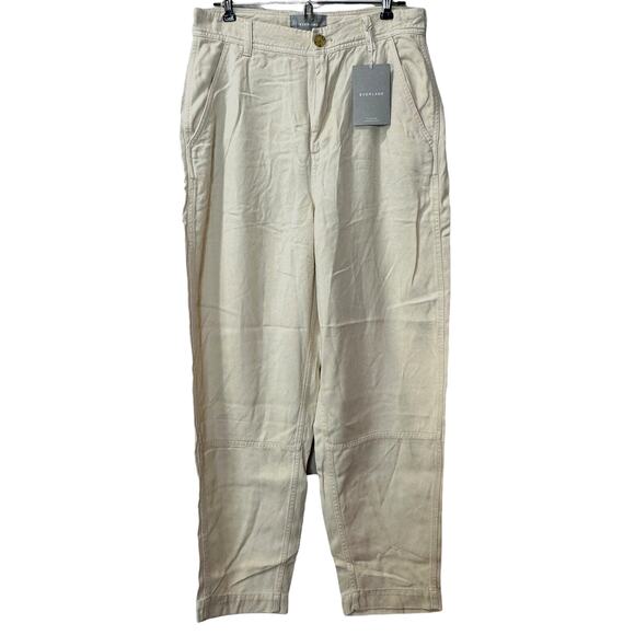 Everlane The Tencel Relaxed Chino Pants Parchment High Rise Women 14 NWT - Picture 2 of 11